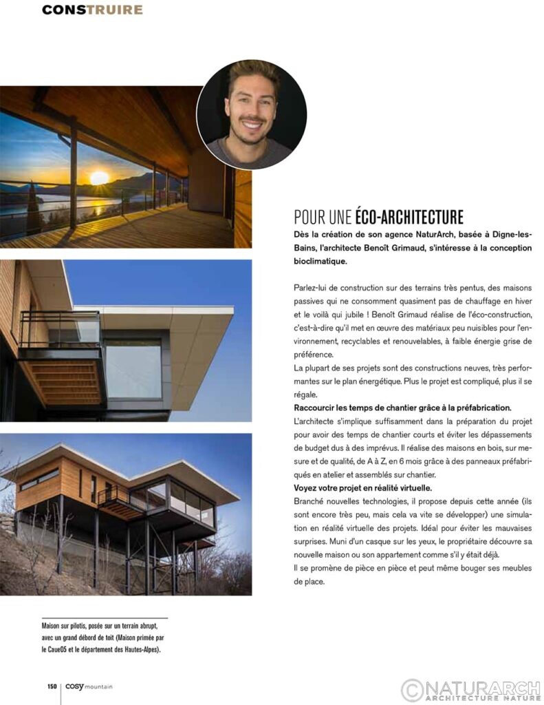 Benoît Grimaud NaturARCH, Article Cosy Mountain Architecture écologique éco construction, Digne-les-Bains, Alpes-de-Haute-Provence