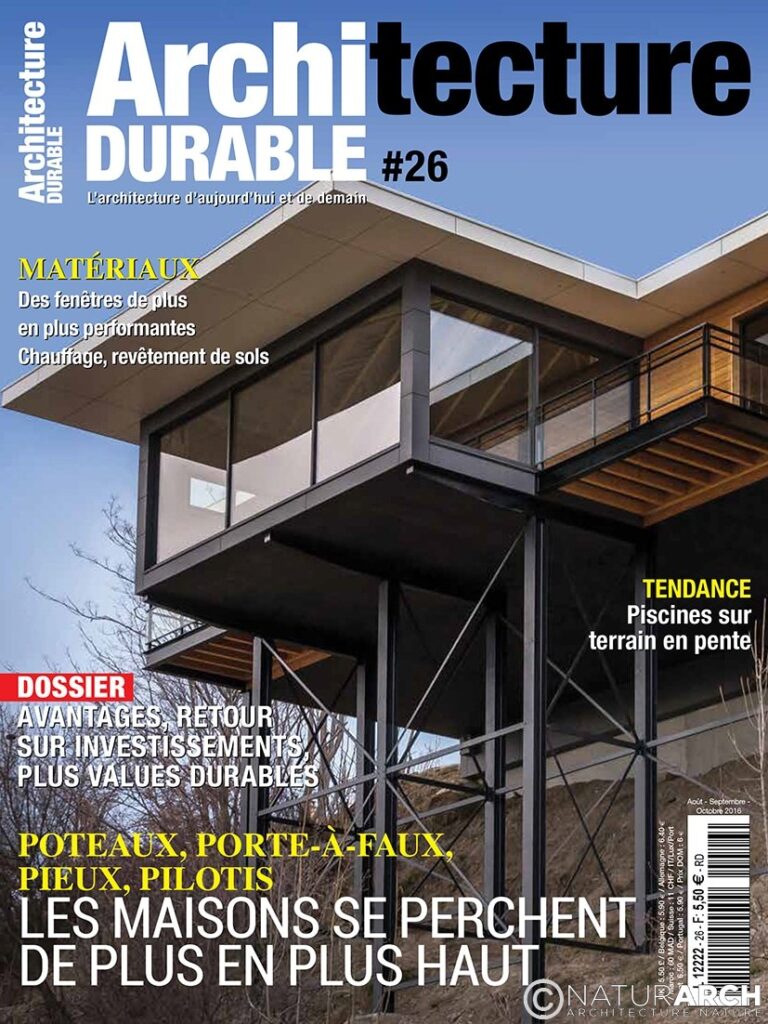 NaturARCH, Article Architecture durable, maison sur pilotis, Pelleautier, PACA