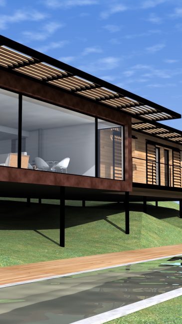 NaturARCH, Maison individuelle sur pilotis avec piscine, Architecture haut de gamme de matériaux durables, Malemort-du-comtat, Vaucluse, PACA