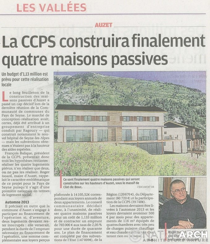 NaturARCH, Presse La Provence, Architecture eco conception, Maison passive Auzet, Alpes-de-Haute-Provence